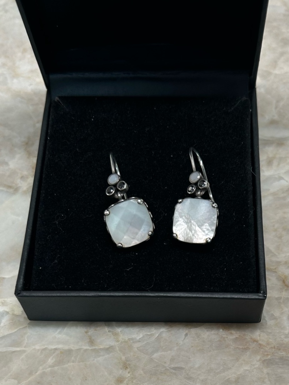 Pandora Vintage Sincerity Sterling Silver Mother-of-Pearl Drop Earrings